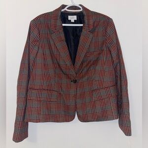 Croft & Barrow Women's Red and blue Plaid Blazer